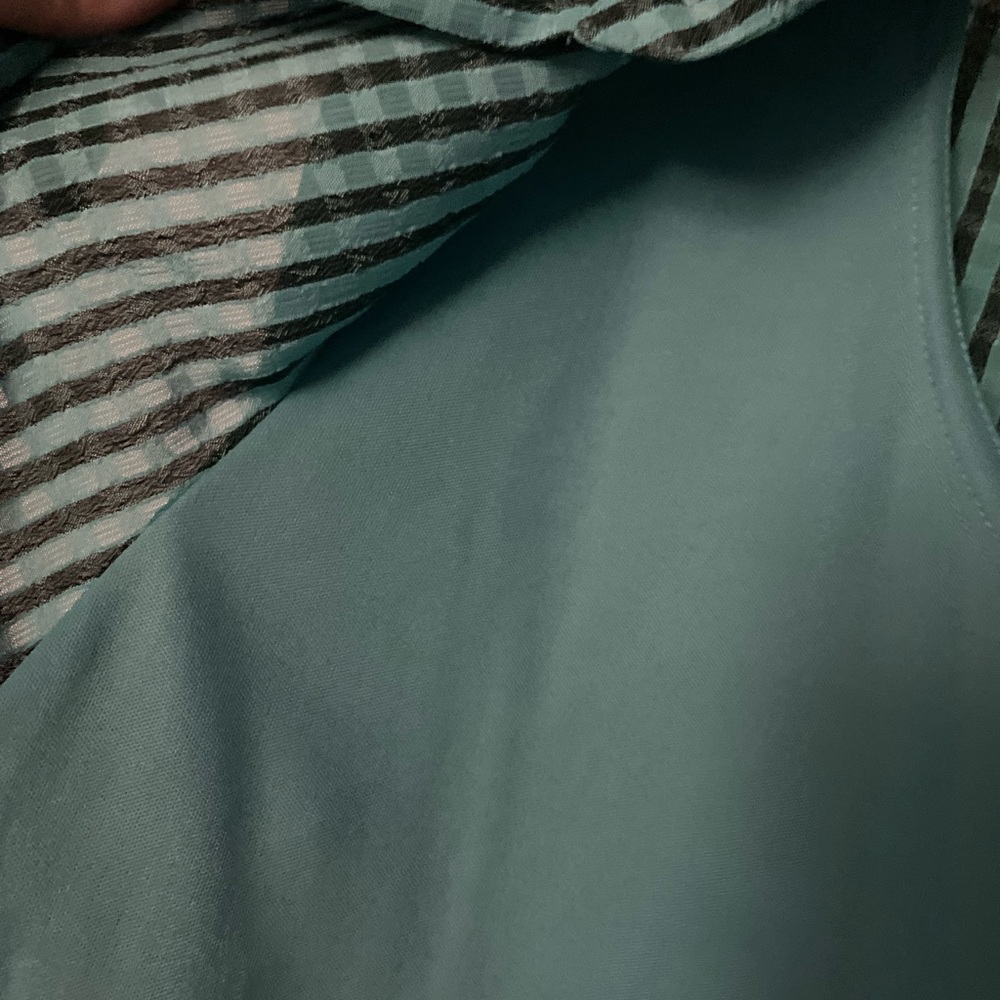 Joanna Teal and Black Striped Shirt with attached matching Tank - Picture 6 of 6